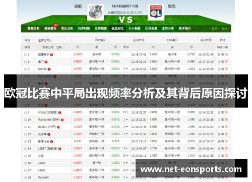 欧冠比赛中平局出现频率分析及其背后原因探讨